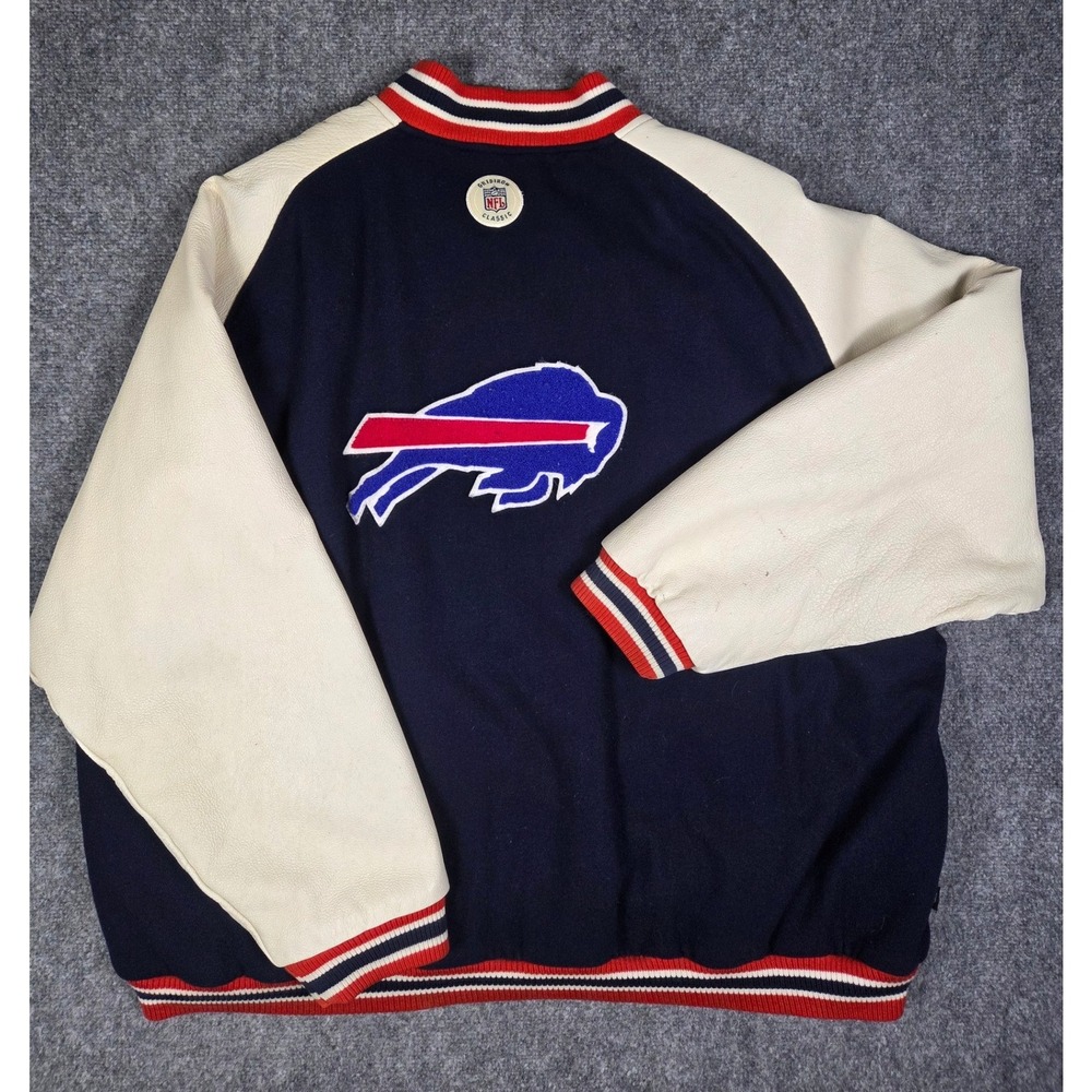 Vintage Buffalo Bills Varsity Jacket Mens XXL Reebok NFL Gridiron Classic Wool